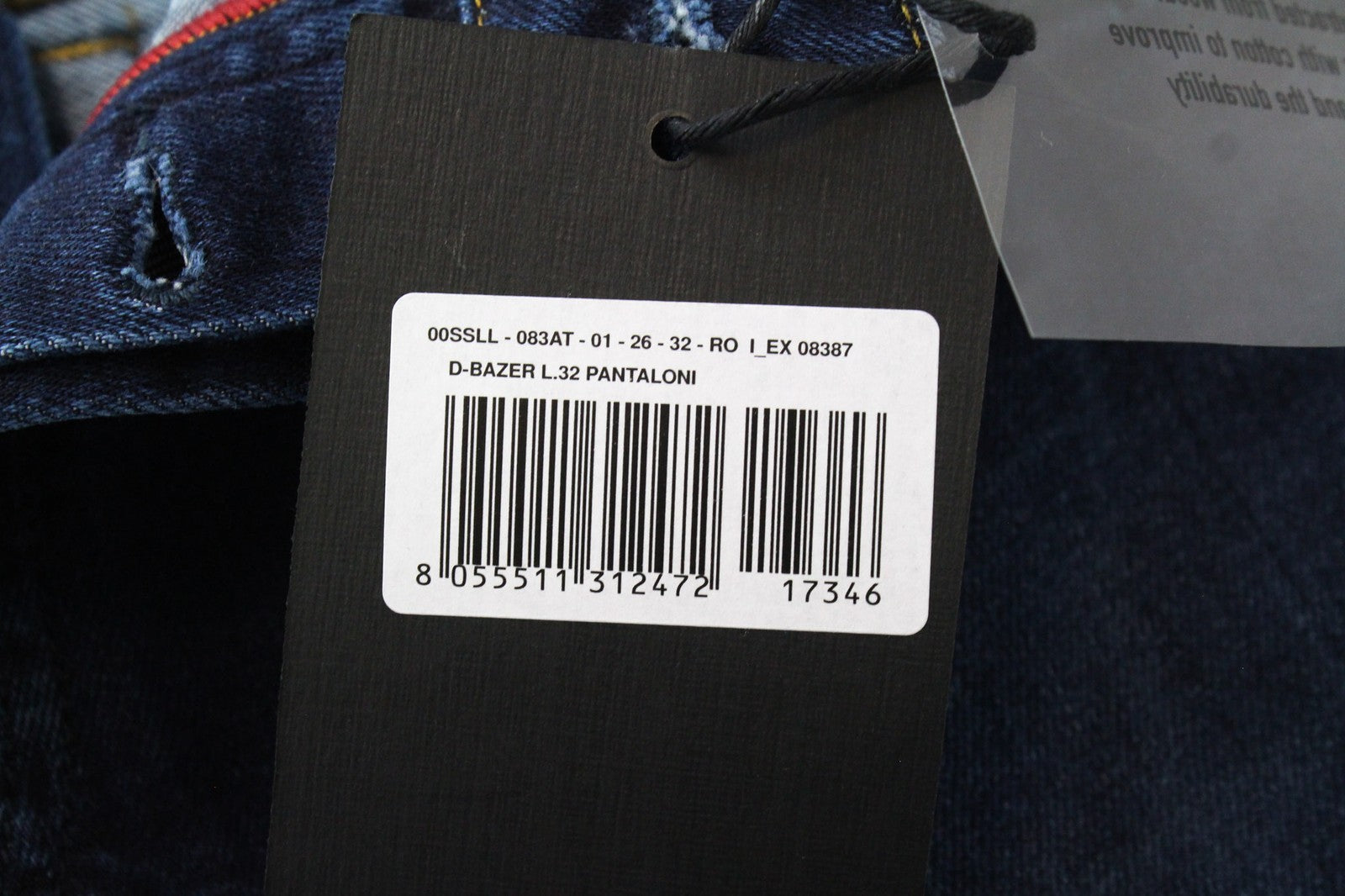 DIESEL D-Bazer 083AT vyriškos džinsinės kelnės W26/L32 tamsiai mėlynos, siaurėjančios su sagomis 
