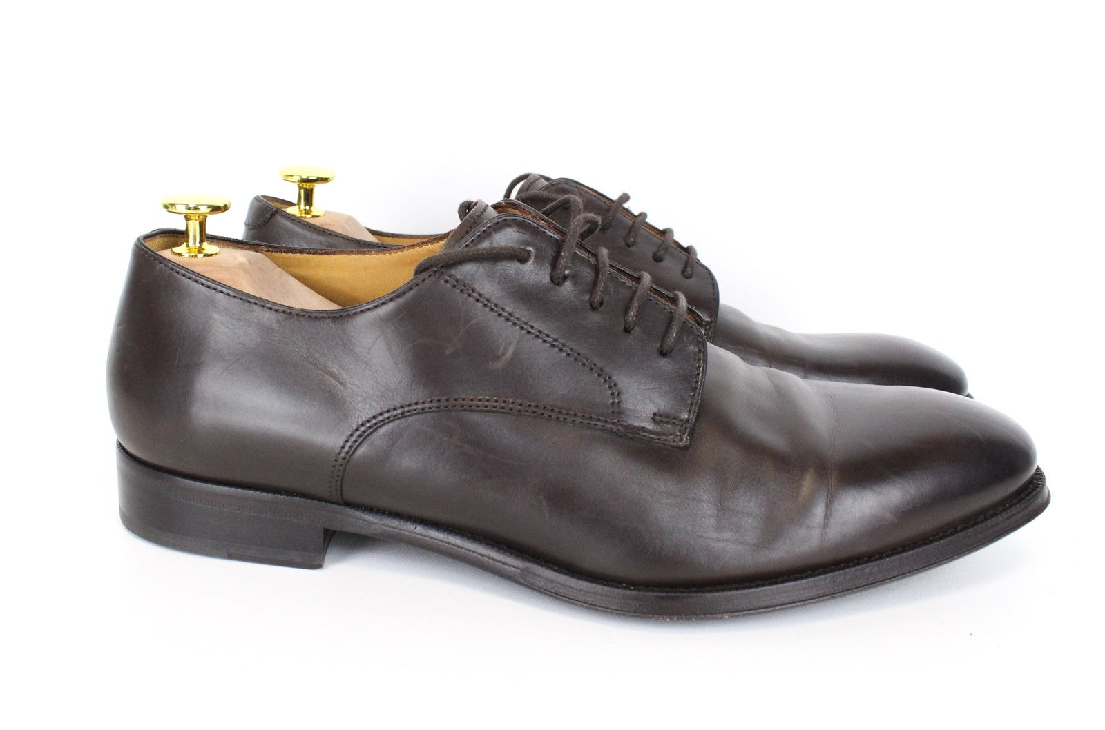 „SUITSUPPLY“ vyriški laisvalaikio batai, EU43/UK9, tamsiai rudi, odiniai, suvarstomi bateliai „Derby“ stiliaus 