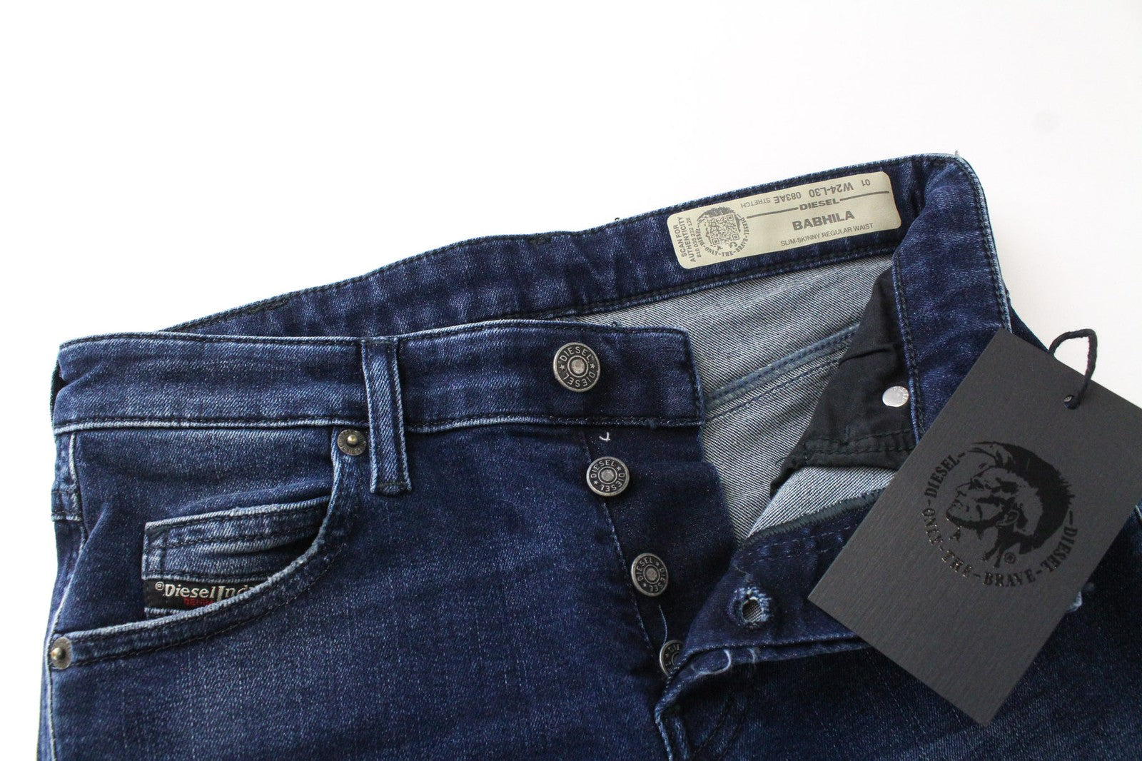 DIESEL Babhila 083AE Women's Denim Pants W24/L30 Dark Blue Elastic Slim Fitted