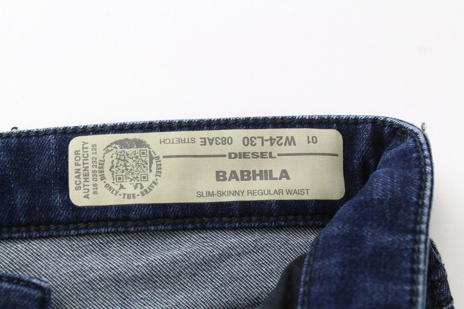 DIESEL Babhila 083AE Women's Denim Pants W24/L30 Dark Blue Elastic Slim Fitted