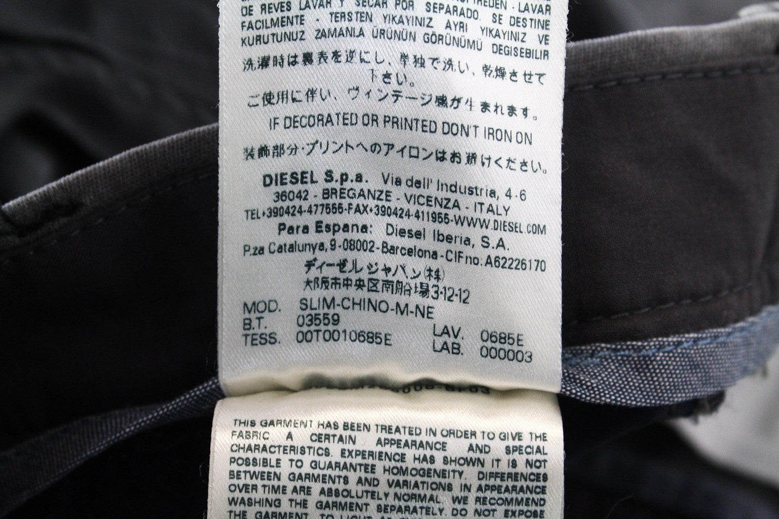 DIESEL Slim-Chino-M-NE 0685E vyriškos kelnės W28 pilkos Jogg Slim Sweat Tapered 