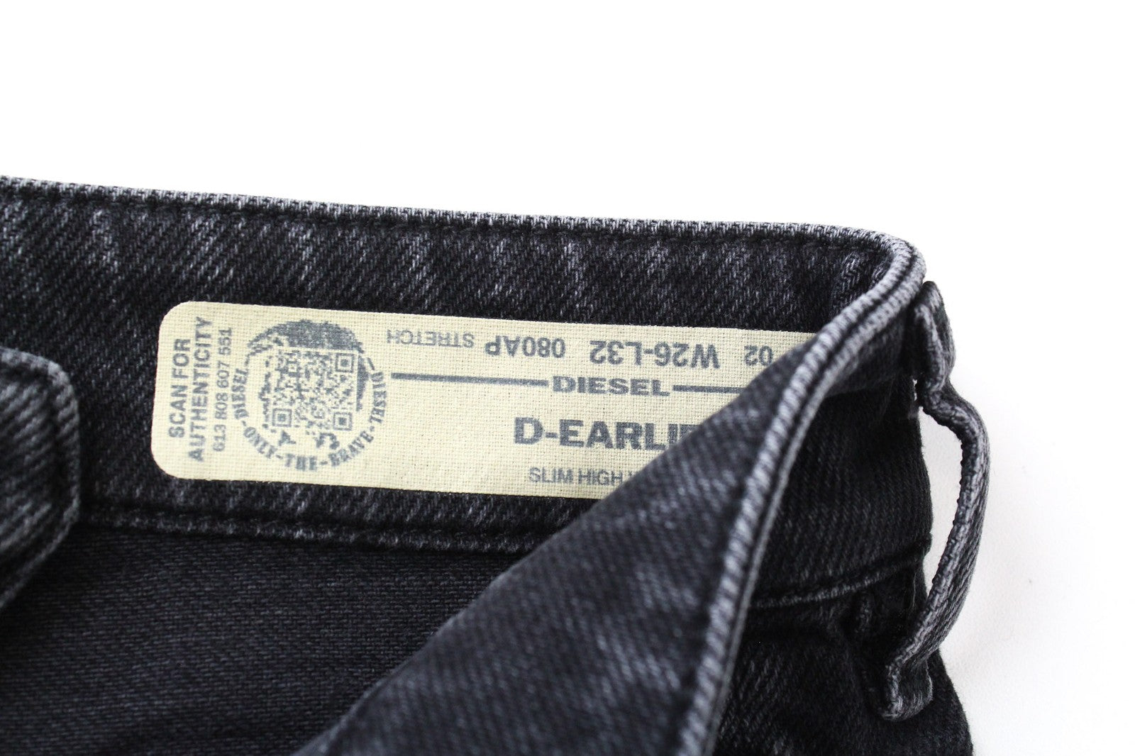 DIESEL D-Earlie 080AP Women's Denim Pants W26/L32 Charcoal Slim High Waist