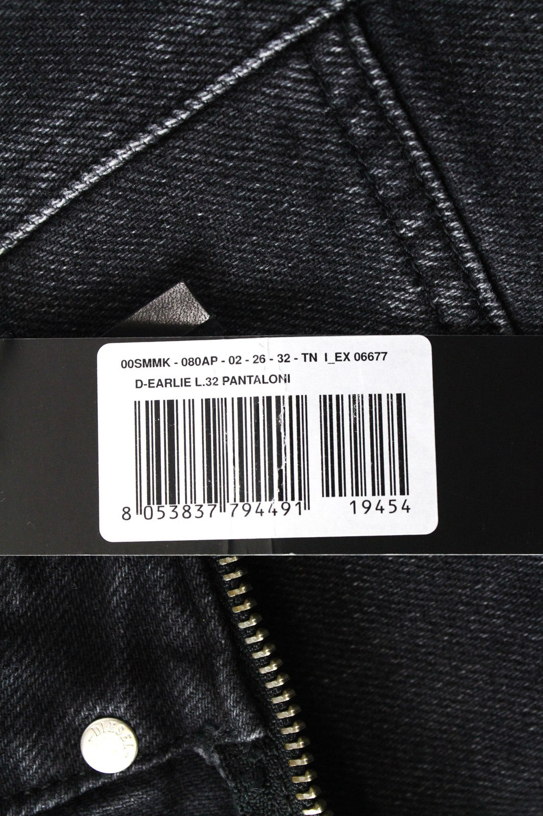 DIESEL D-Earlie 080AP Women's Denim Pants W26/L32 Charcoal Slim High Waist