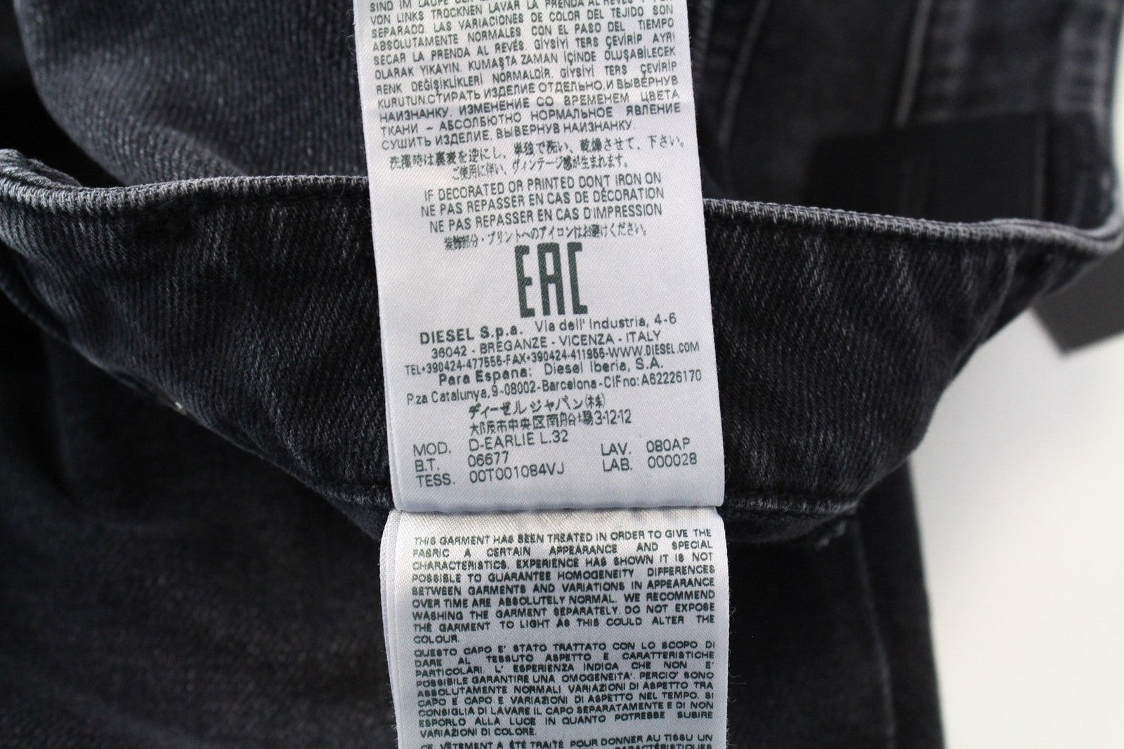 DIESEL D-Earlie 080AP Women's Denim Pants W26/L32 Charcoal Slim High Waist