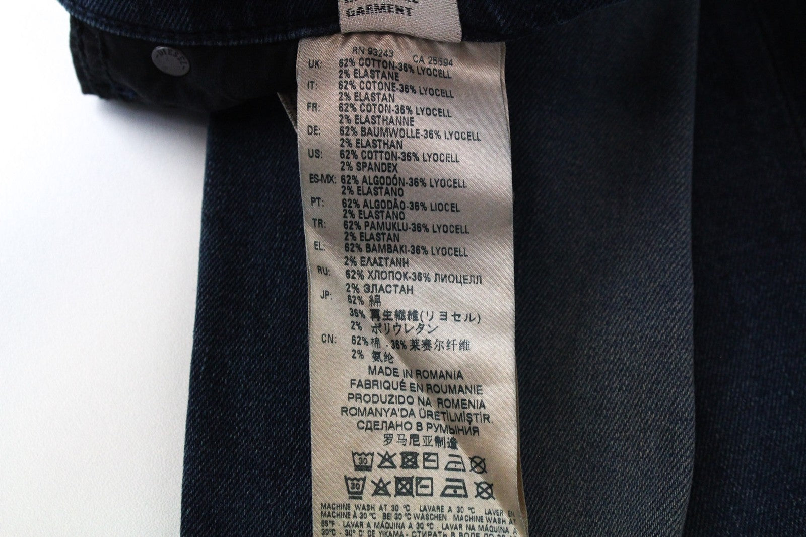 DIESEL D-Vider 084AU vyriškos džinsinės kelnės W27/L30 tamsiai mėlynos elastinės su sagomis 