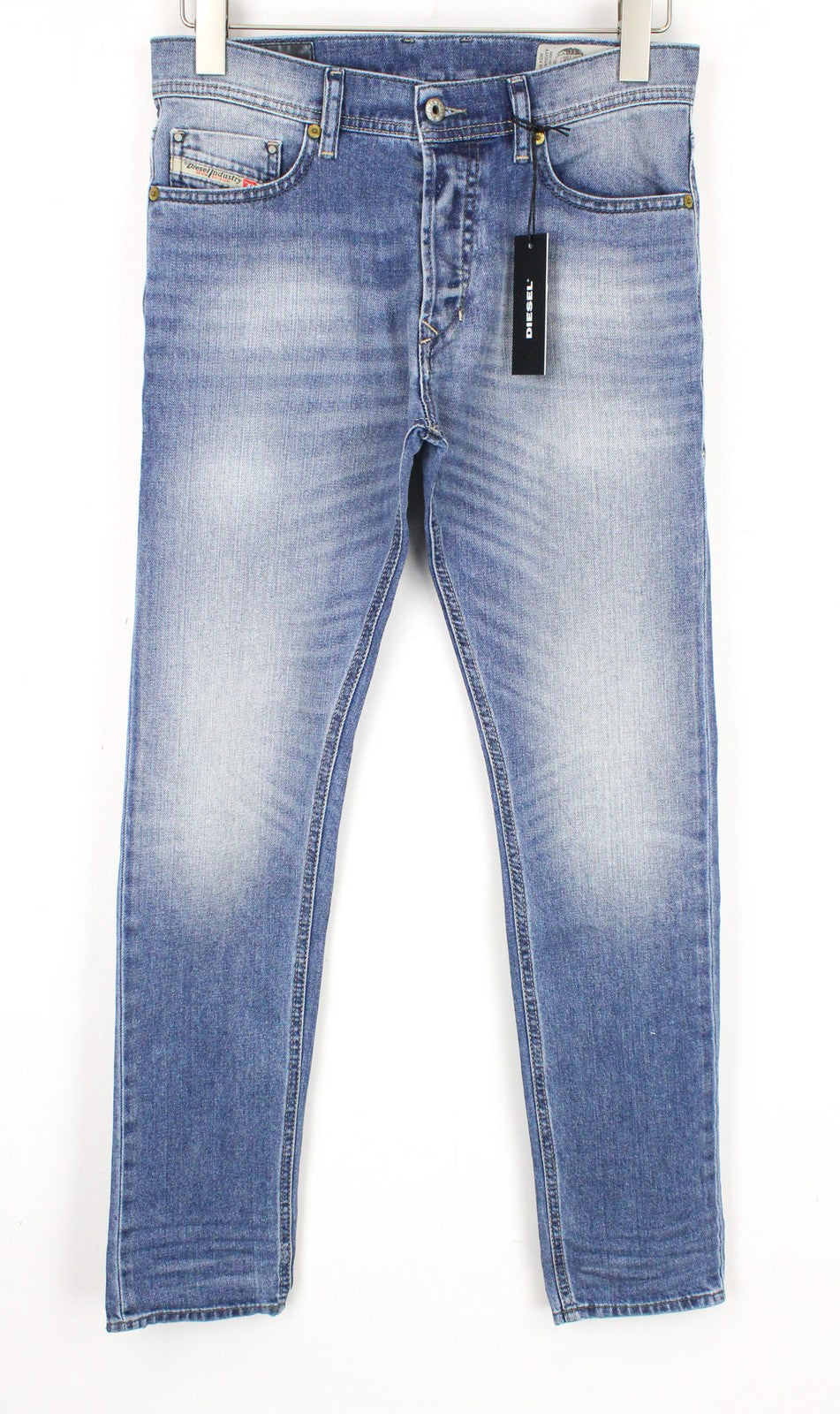 DIESEL Tepphar 0842H vyriškos džinsinės kelnės W27/L32 mėlynos elastinės plonos su morkų sagomis 