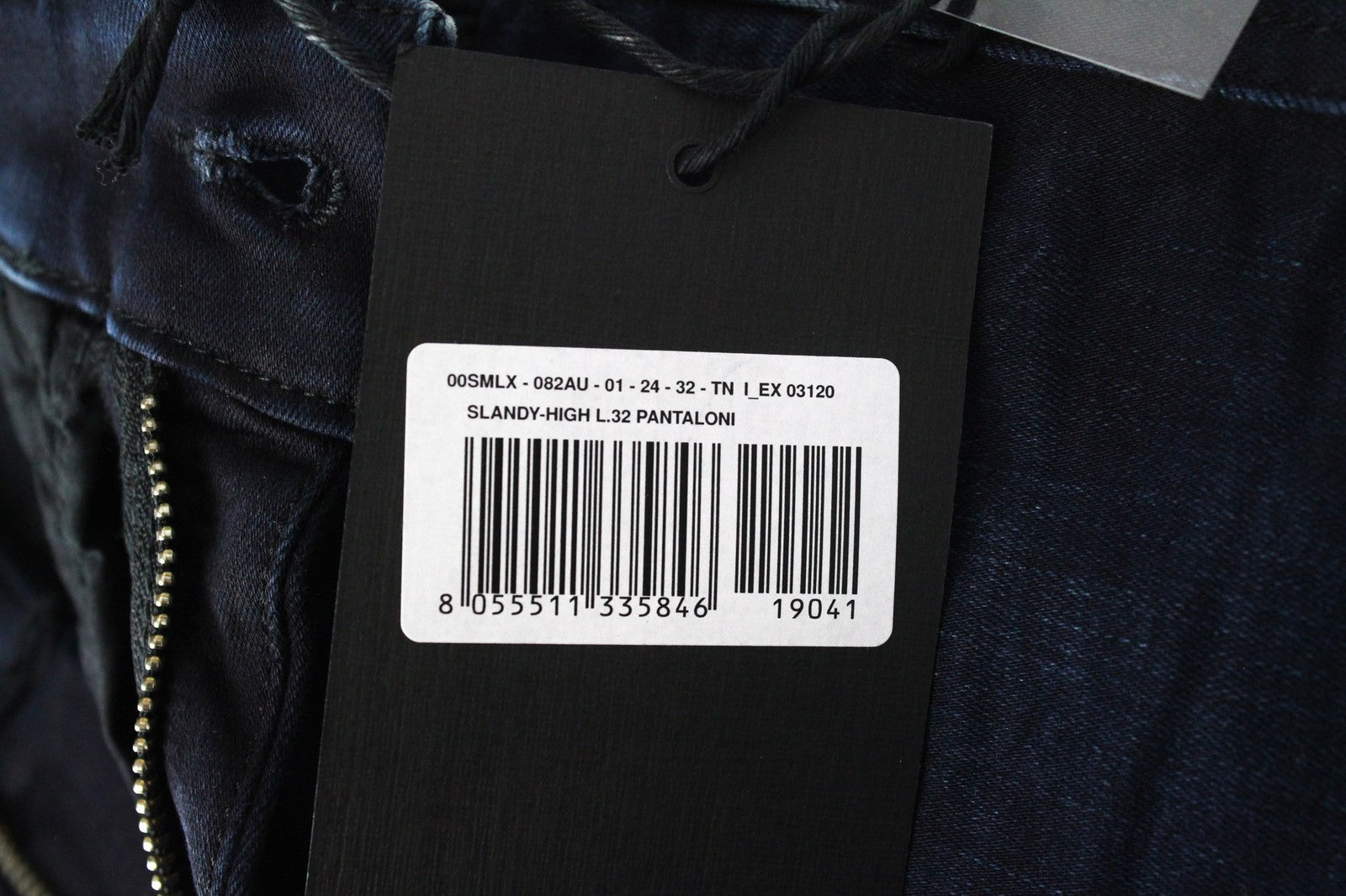 DIESEL Slandy-High 082AU Women's Denim Pants W24/L32 Dark Blue Ultra Slim