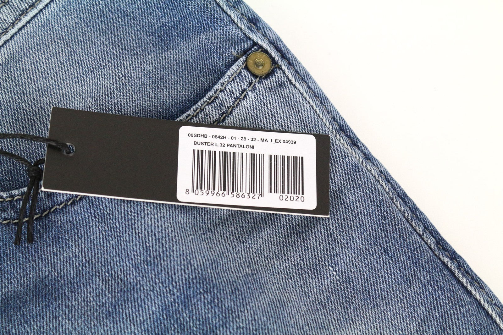 DIESEL Buster 0842H vyriški siaurėjantys tamprūs džinsai mėlyni W28 L32 Slim Fit 