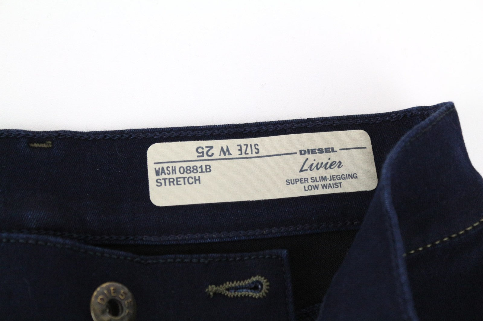 DIESEL Livier 0881B Women's Super Slim Jegging Jeans W25 Stretch Blue