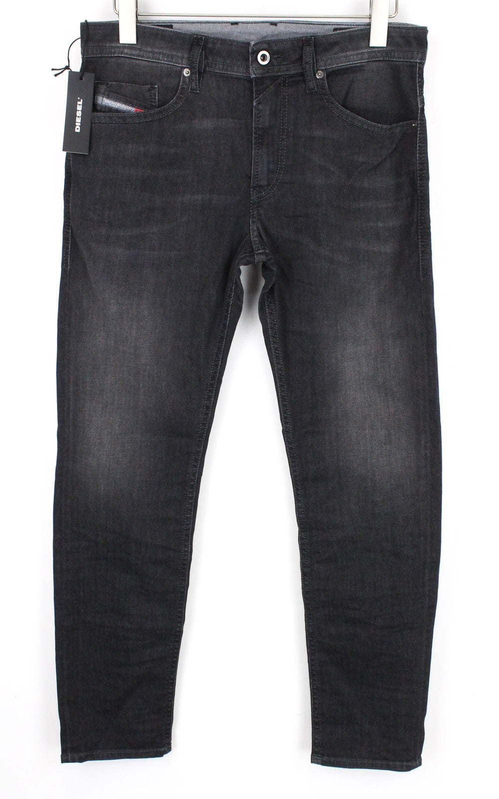 DIESEL Thommer 0687J vyriški ploni aptempti džinsai W32 L30 tamprūs tamsiai pilki 