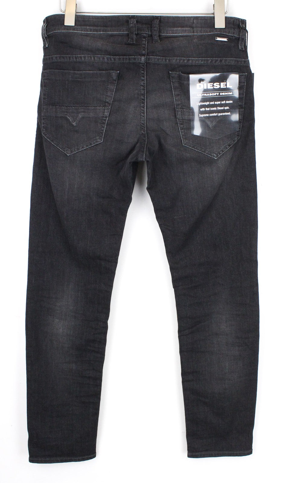 DIESEL Thommer 0687J vyriški ploni aptempti džinsai W32 L30 tamprūs tamsiai pilki 
