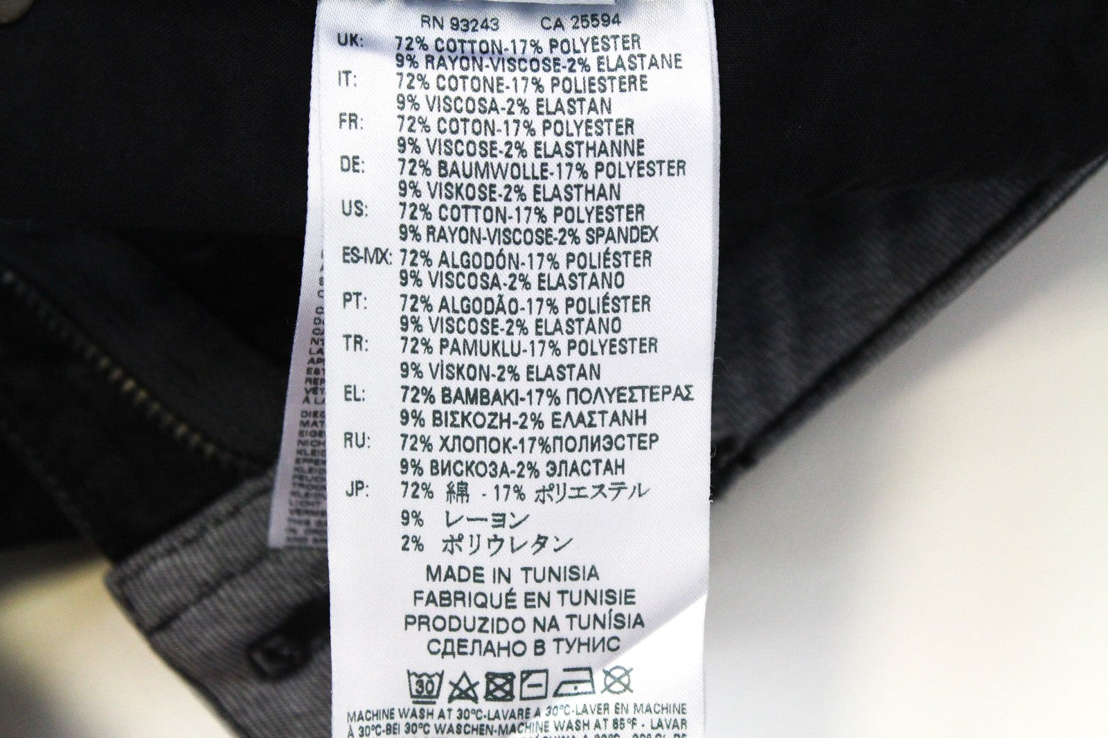 DIESEL Thommer 0687J vyriški ploni aptempti džinsai W32 L30 tamprūs tamsiai pilki 