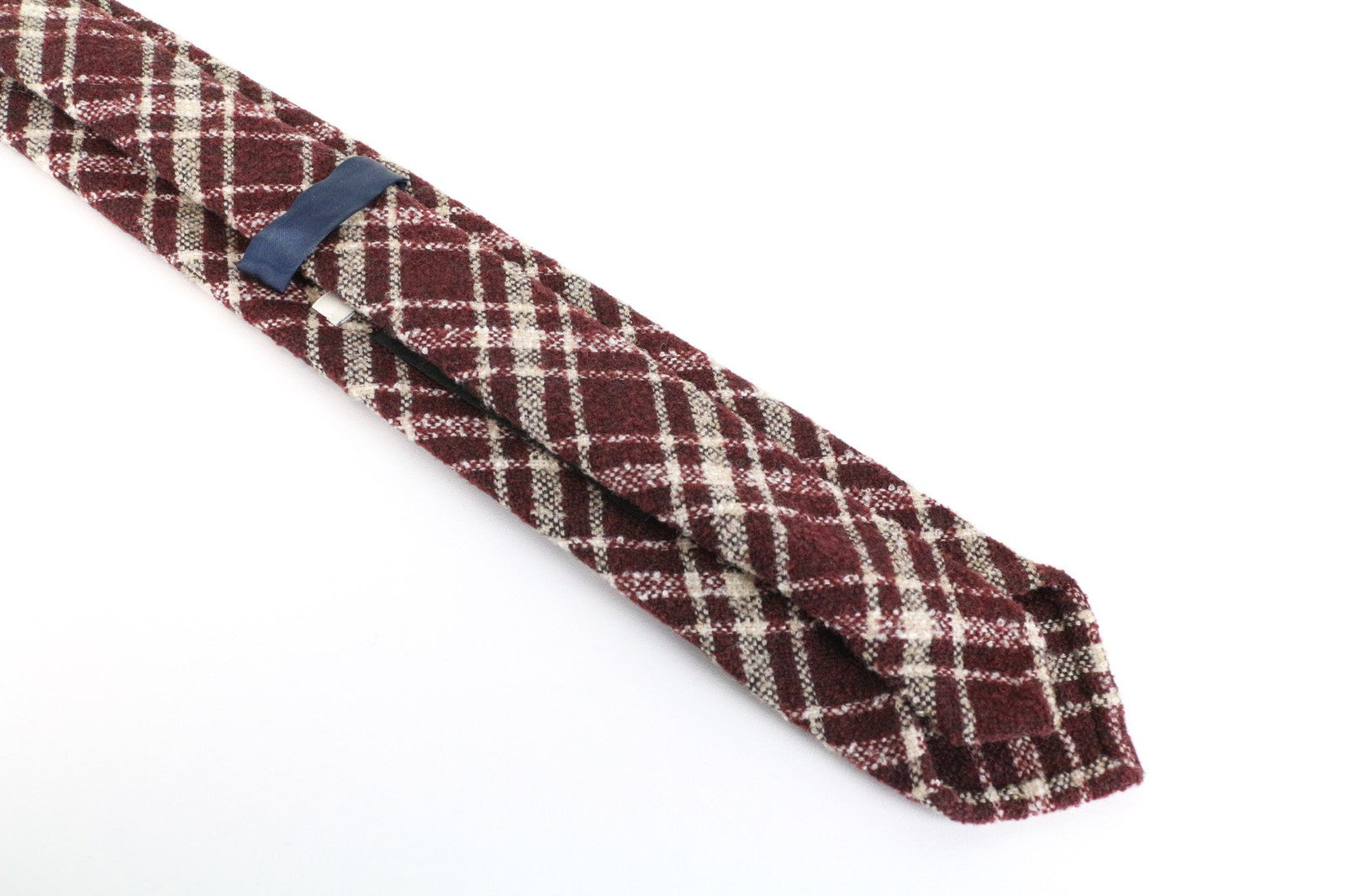 SUITSUPPLY vyriškas violetinis languotas vilnos mišinio kaklaraištis ~150 x 8 cm smailiais galais 