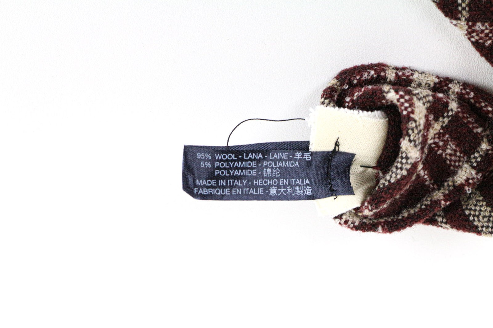 SUITSUPPLY vyriškas violetinis languotas vilnos mišinio kaklaraištis ~150 x 8 cm smailiais galais 