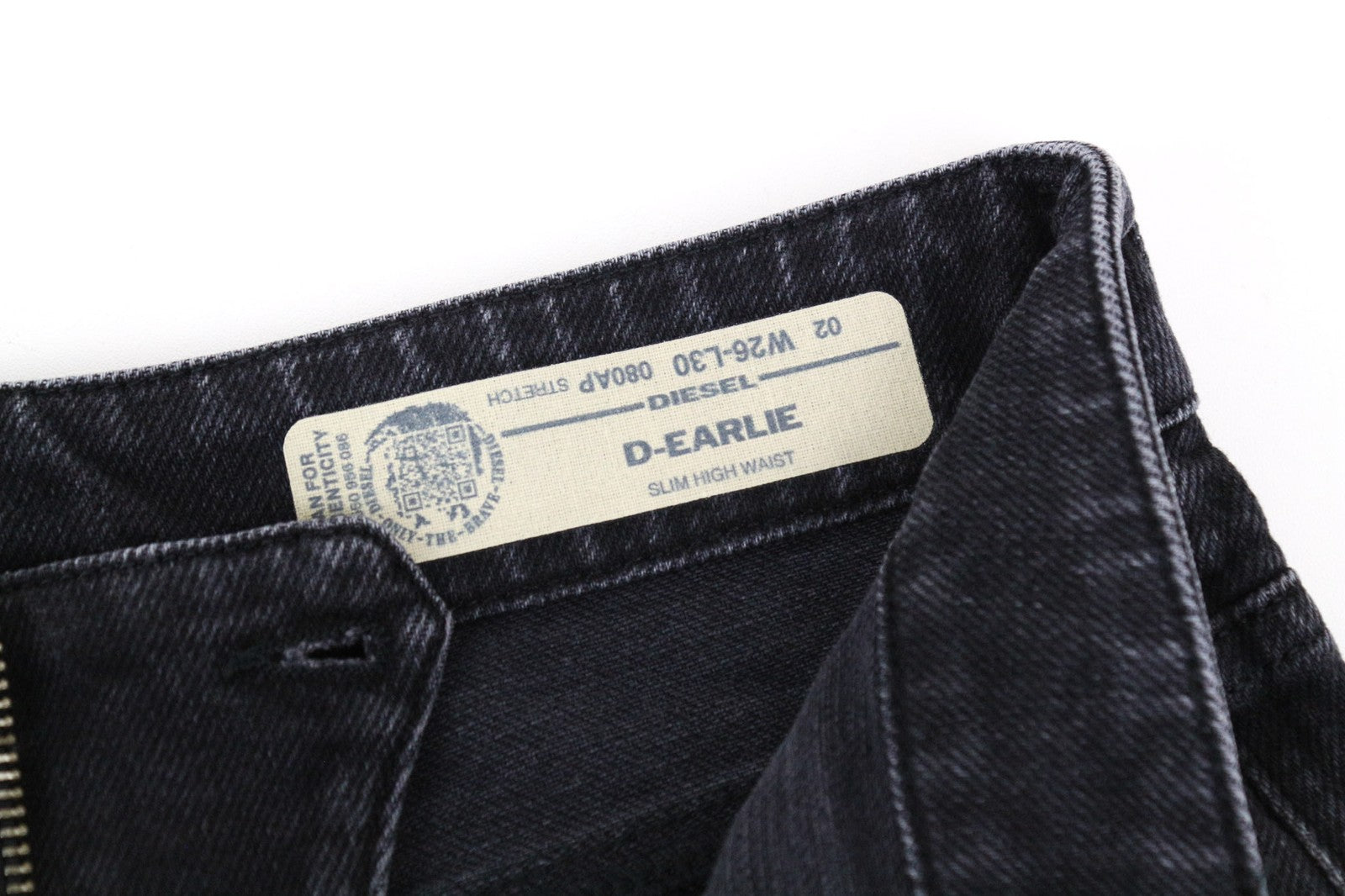 DIESEL D-Earlie 080AP Women's High Waist W26 L30 Stretch Slim Grey Jeans