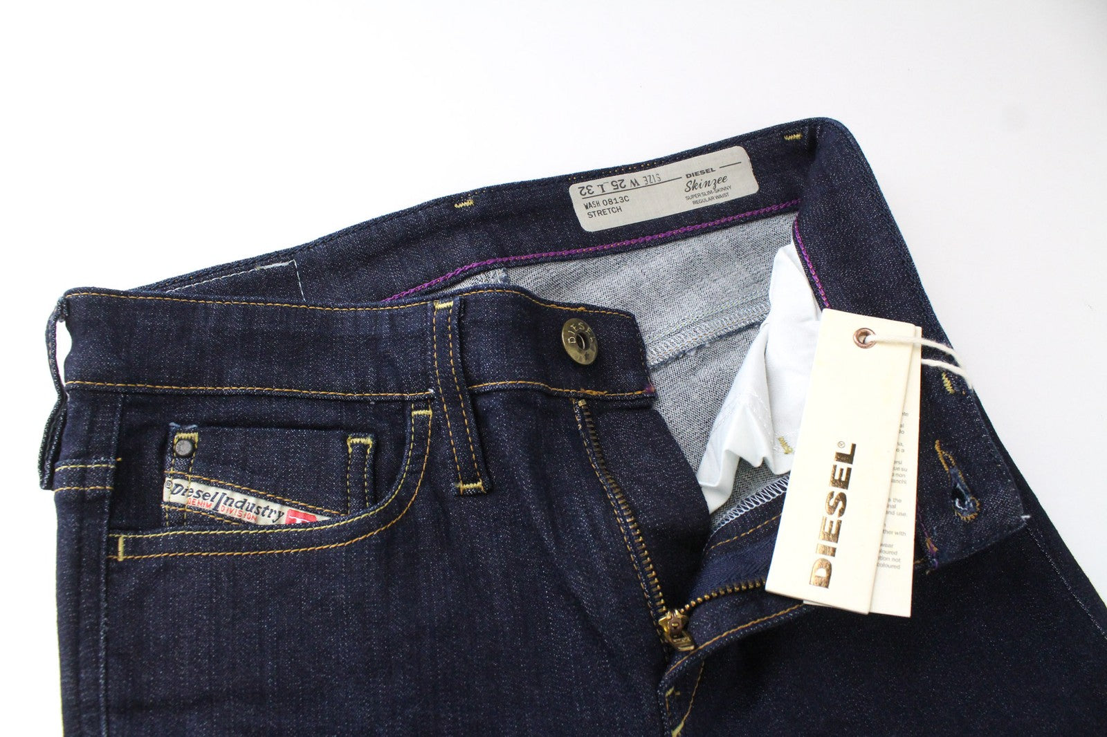 DIESEL Skinzee 0813C Women's Super Skinny Blue Cotton Jeans W25 L32