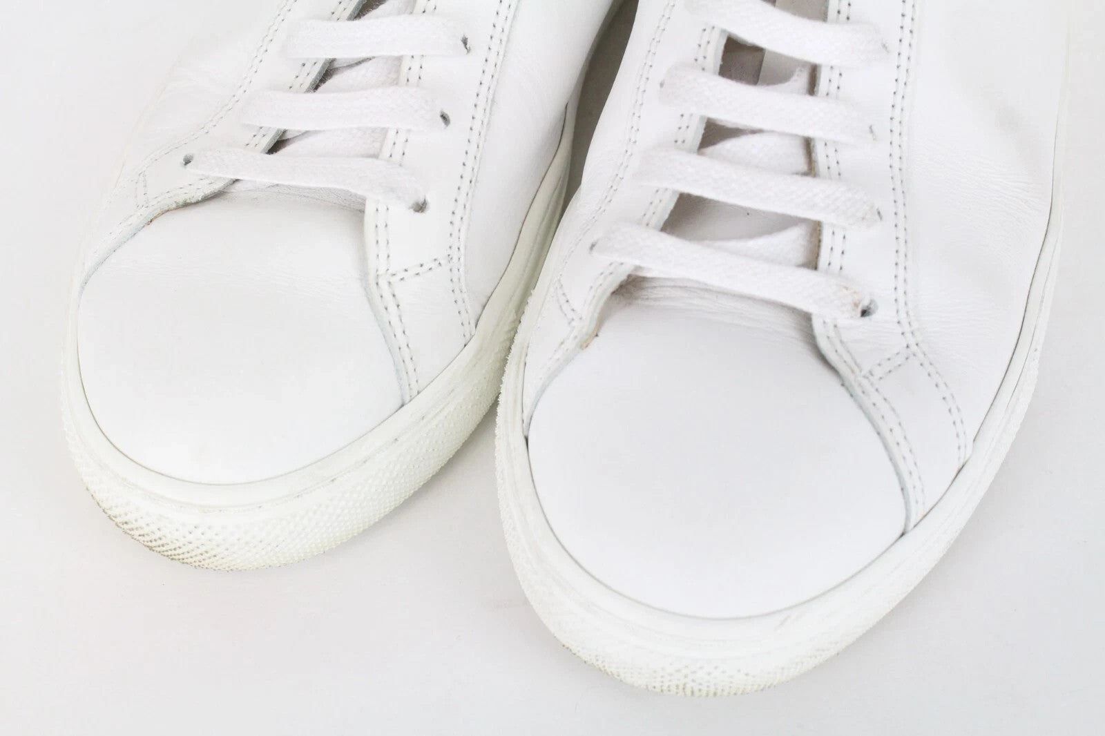 SUITSUPPLY vyriški balti sportbačiai, EU37, berniukiški, unisex, žemapadžiai odiniai sportbačiai 