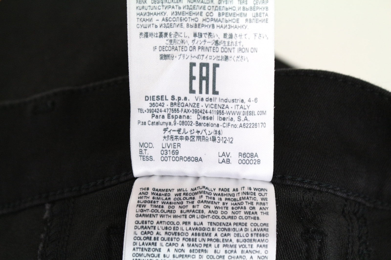 DIESEL Livier R608A Women's Jegging Black Low Waist Stretch Fit W25