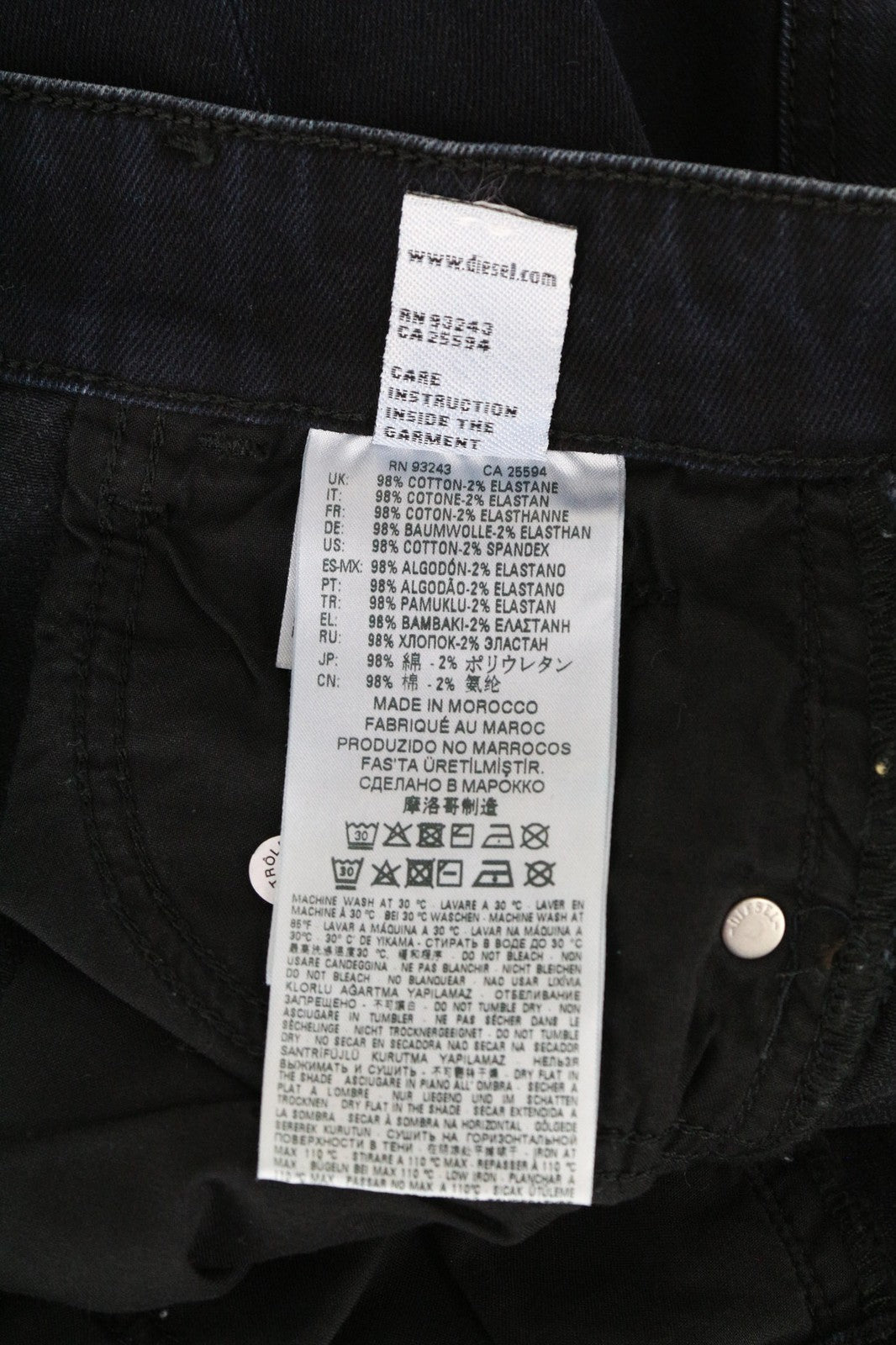 DIESEL D-Eiselle 069GL Women's Straight Stretch Jeans W24 L30 High Waist