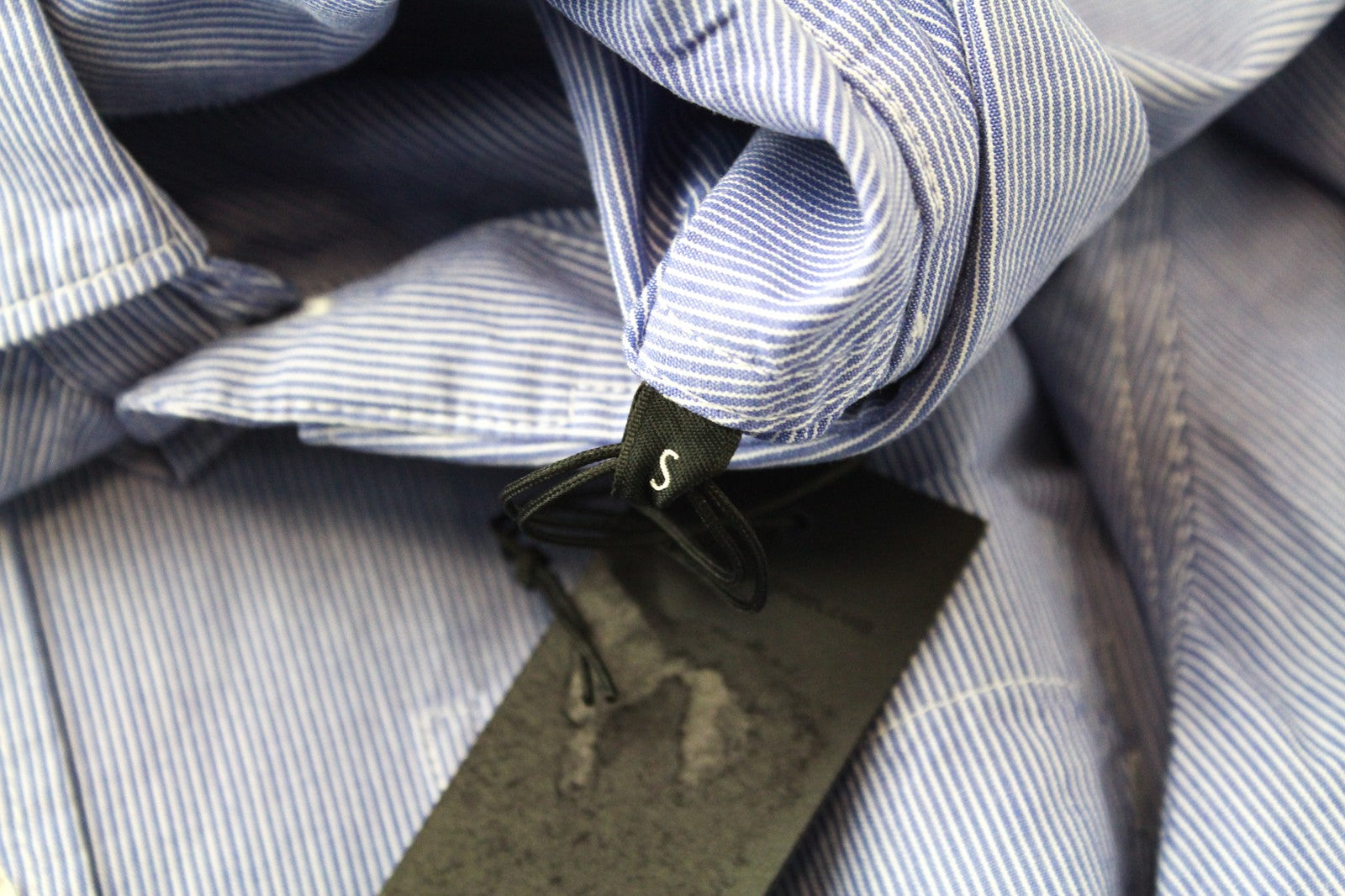 REPLAY vyriški dryžuoti mėlyni dryžuoti marškinėliai S dydžio grynos medvilnės ilgomis rankovėmis su sagomis