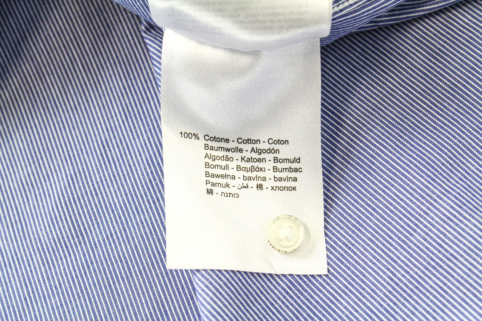 REPLAY vyriški dryžuoti mėlyni dryžuoti marškinėliai S dydžio grynos medvilnės ilgomis rankovėmis su sagomis