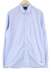 SCOTCH &amp; SODA Ams Couture vyriški mėlyni marškinėliai, 2XL dydžio, medvilniniai taškeliai, ploni 