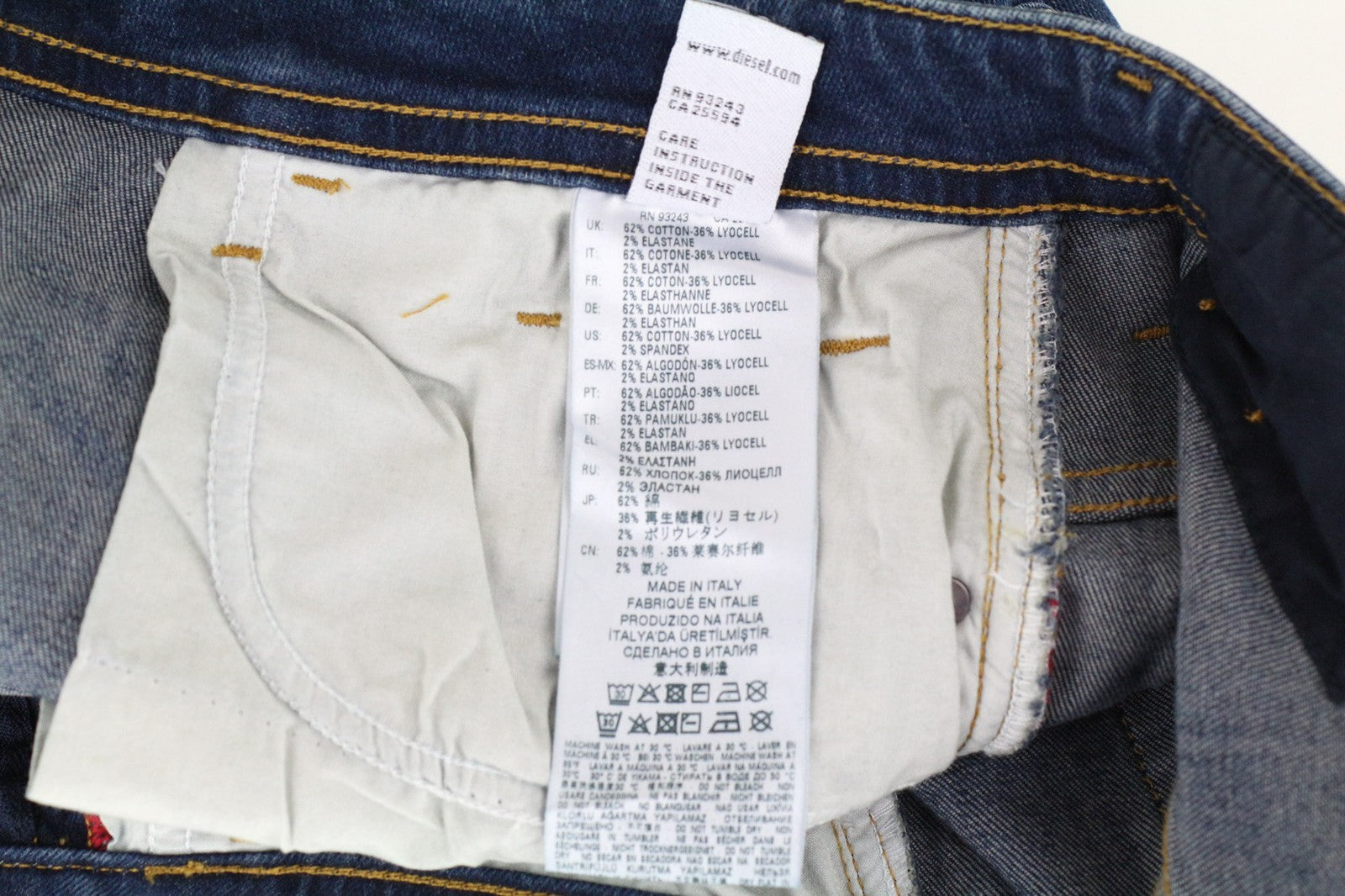 DIESEL Thommer 083AD vyriški vidutinio mėlynumo ploni džinsai su užtrauktuku ir tampriu kirpimu, W29 L32 