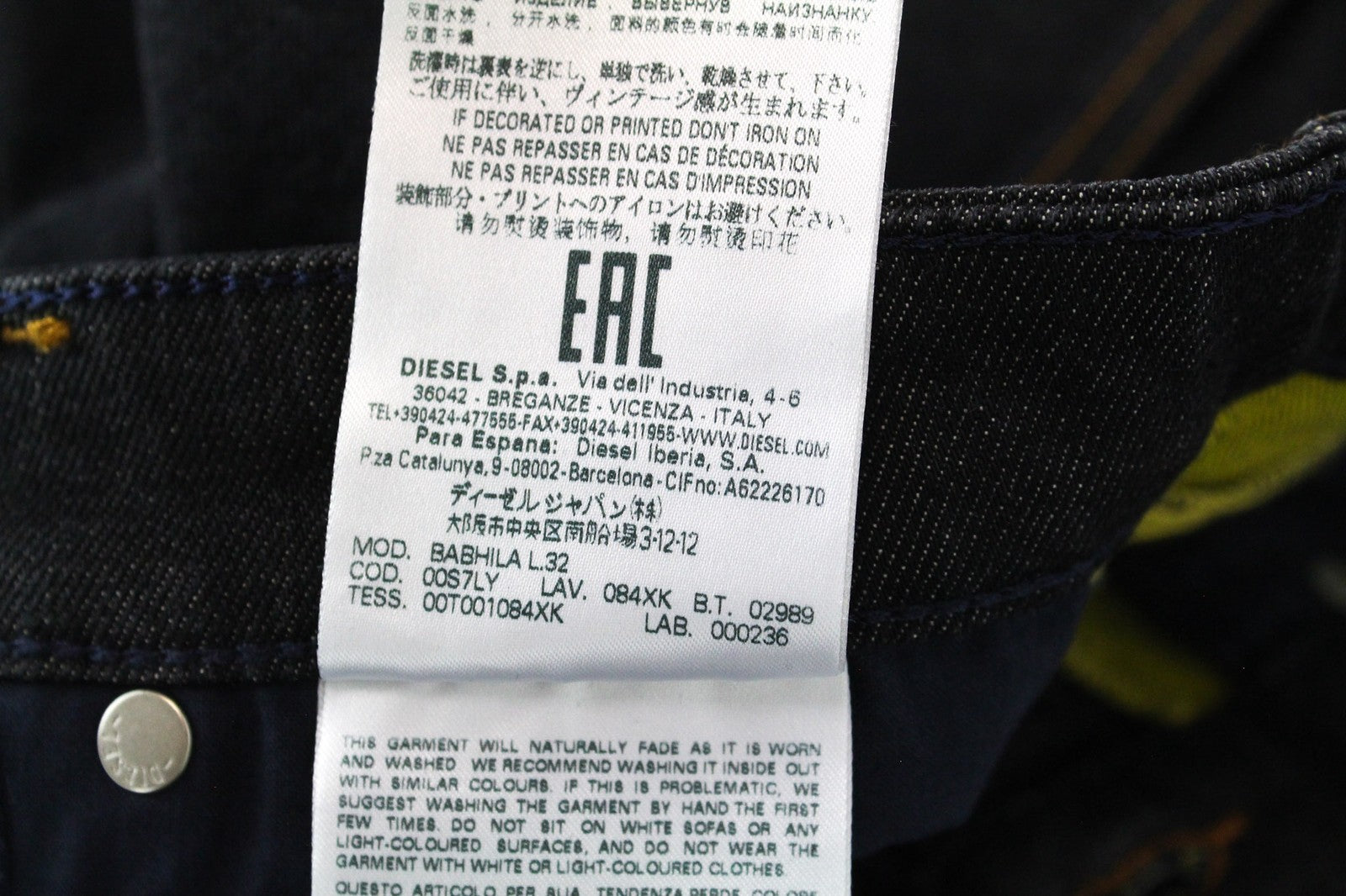 DIESEL Babhila 084XK Women's Blue Slim Stretch Cotton Jeans W24 L32