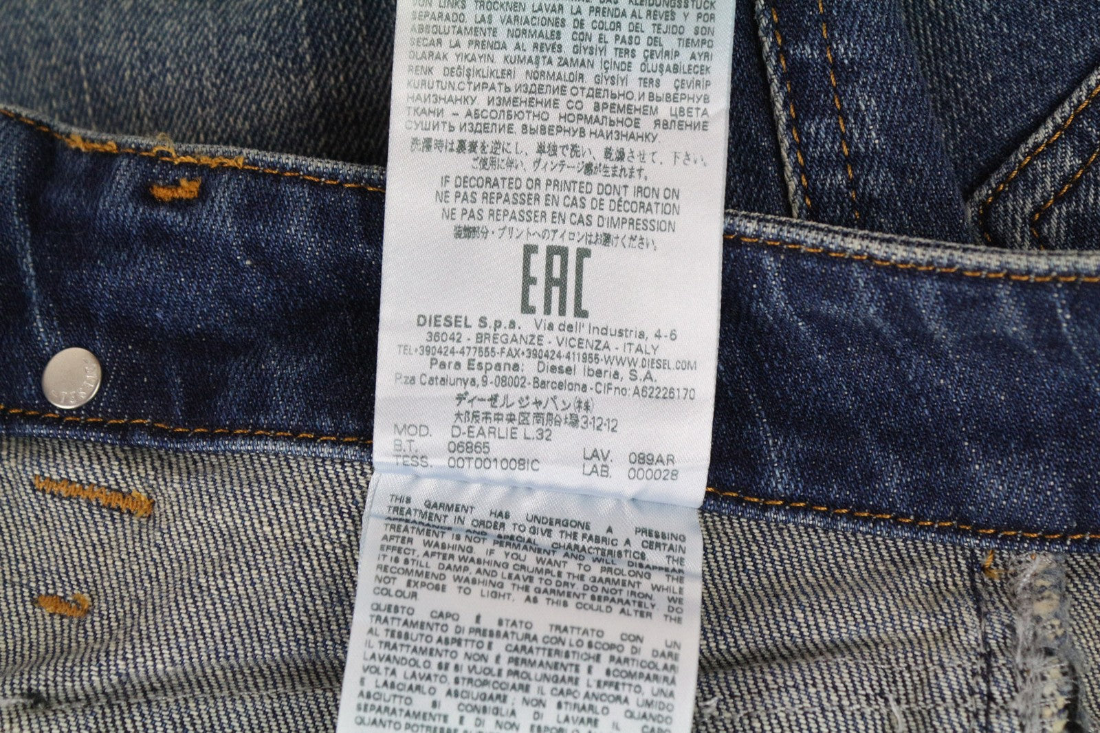 DIESEL D-Earlie 089AR Women's Slim Fit Jeans W26/L32 Mid Blue Stretch