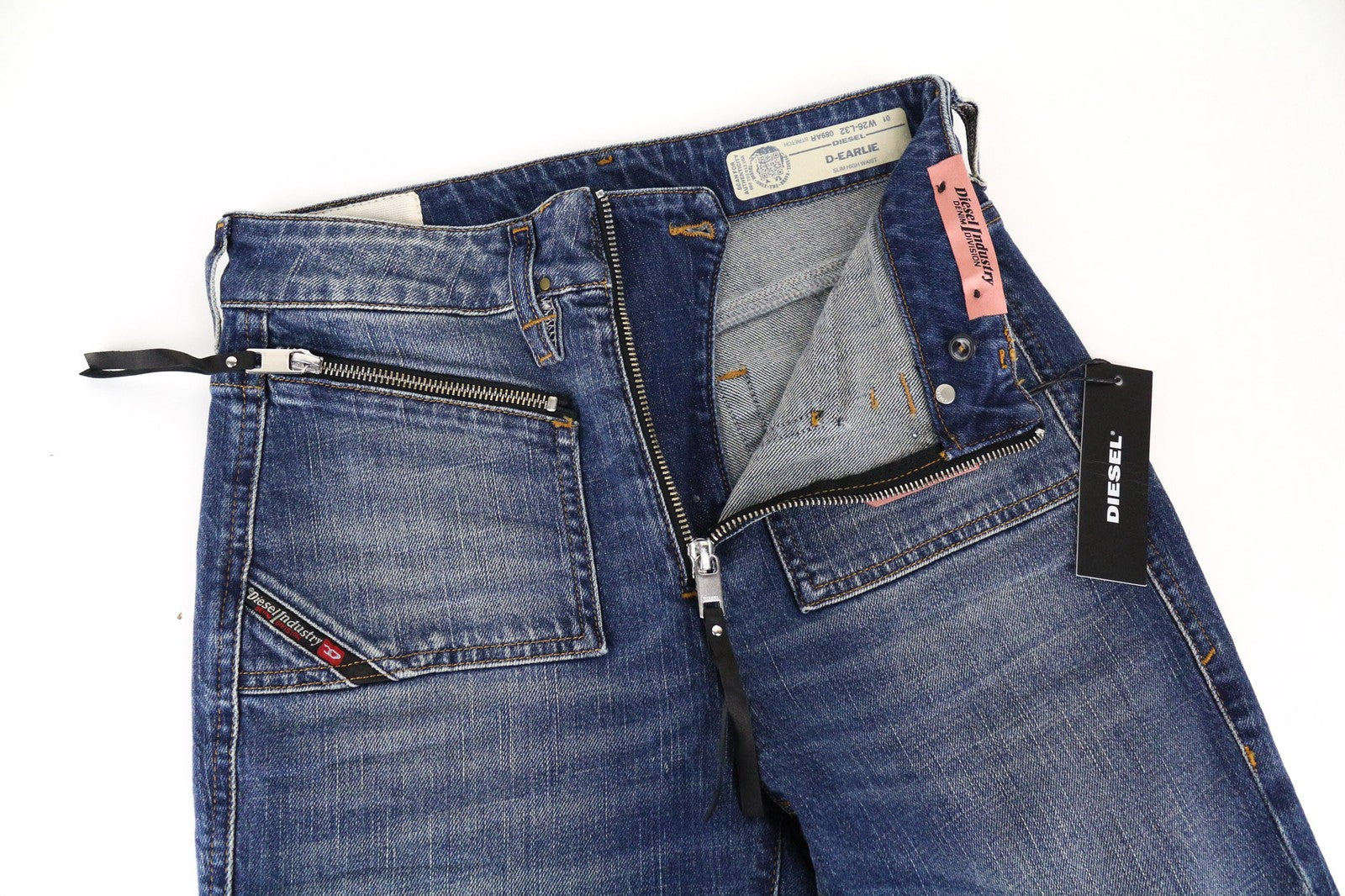 DIESEL D-Earlie 089AR Women's Slim Fit Jeans W26/L32 Mid Blue Stretch