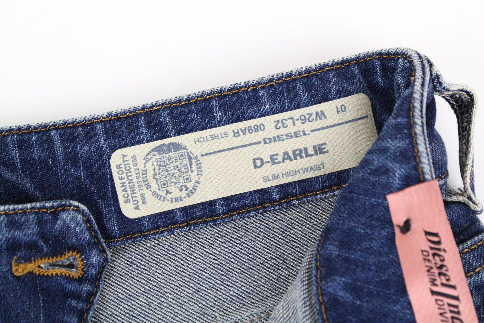 DIESEL D-Earlie 089AR Women's Slim Fit Jeans W26/L32 Mid Blue Stretch