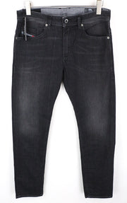 DIESEL Thommer 0687J vyriški pilki tamprūs džinsai su užtrauktuku W32 L30 aptemptas kirpimas 