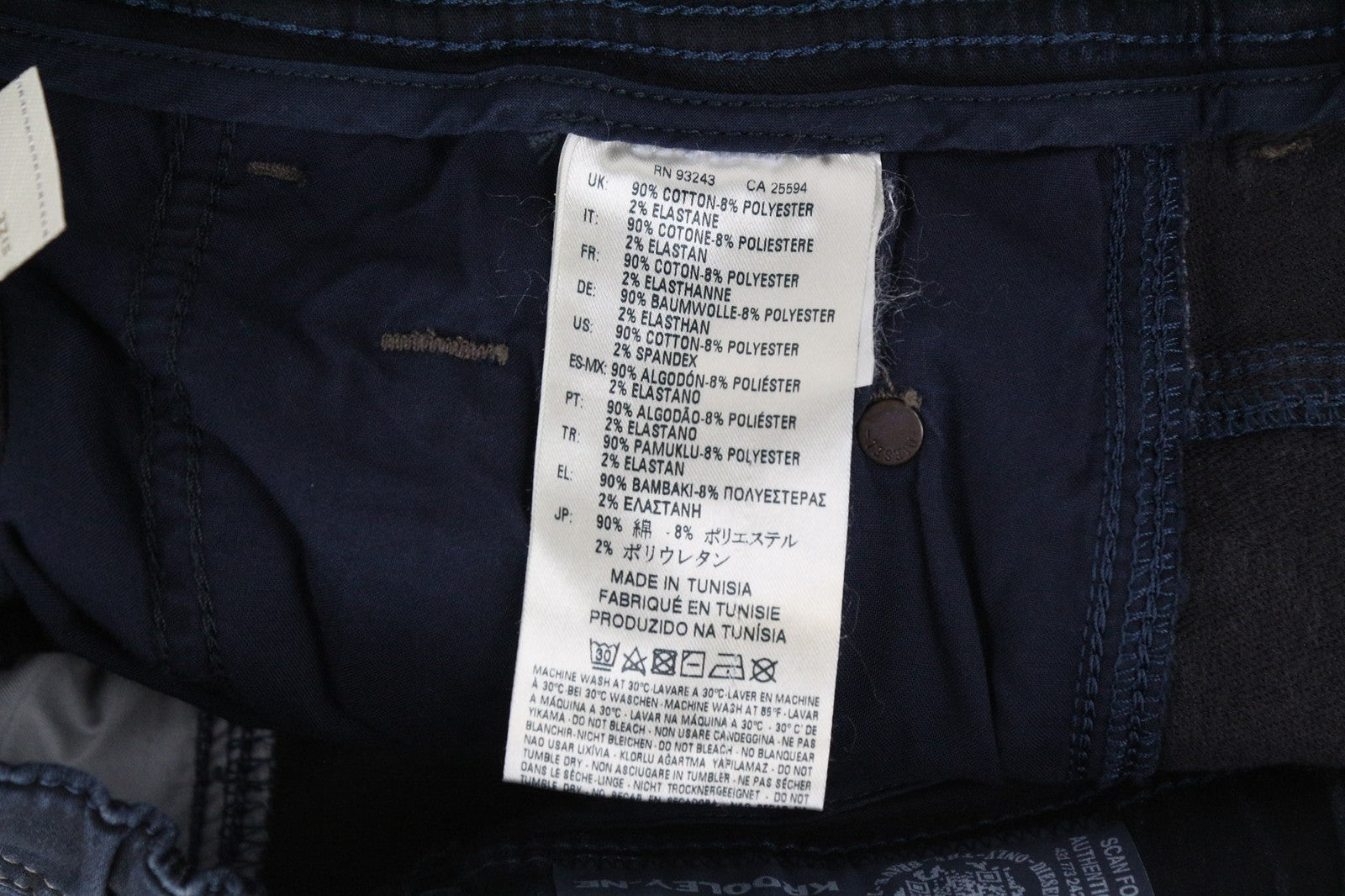 DIESEL Krooley-NE 0686F vyriški sportiniai džinsai joggingui W26 mėlyni ploni morkų rašto 