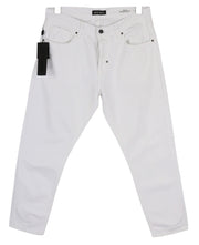 ANTONY MORATO Argon Men Jeans W30 White Slim Ankle Length Button-Fly Logo Denim