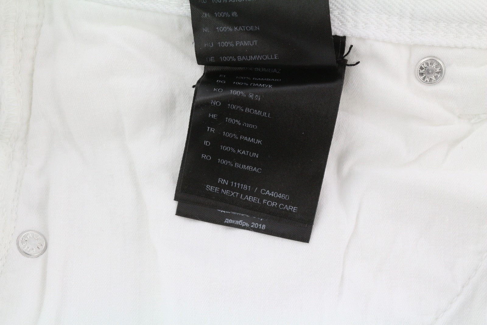 ANTONY MORATO Argon Men Jeans W30 White Slim Ankle Length Button-Fly Logo Denim