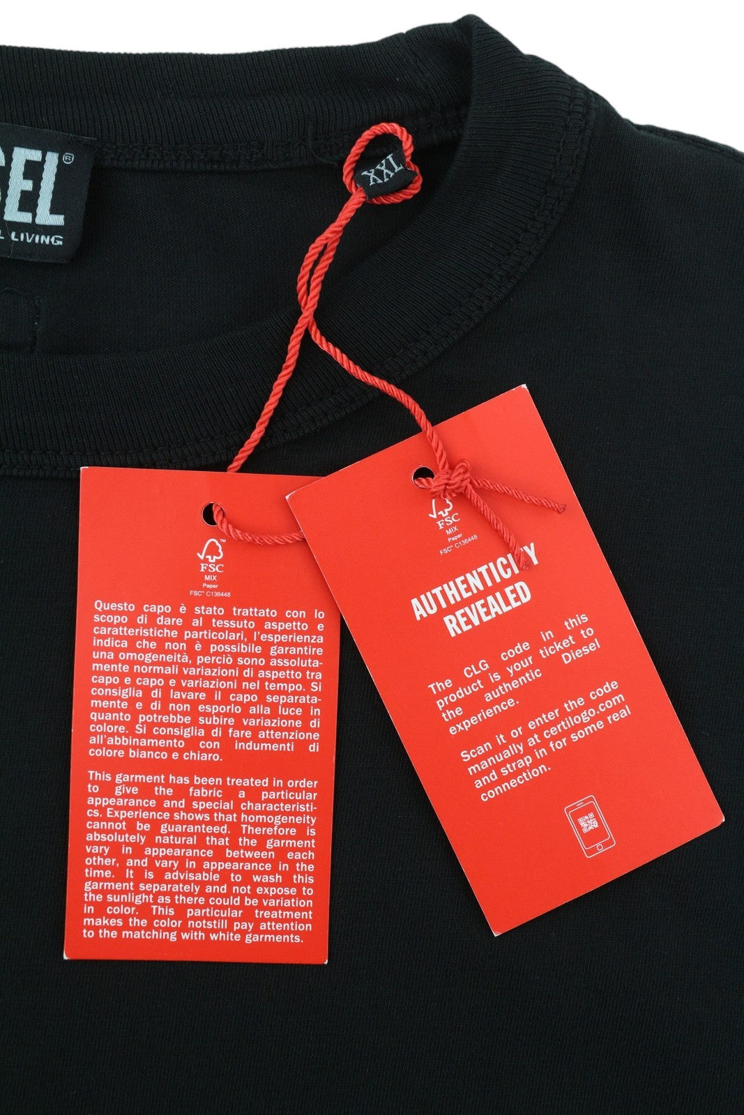 DIESEL T-Shula vyriški marškinėliai, juodi, ilgomis rankovėmis, apvalia apykakle, tamprūs trikotažiniai marškinėliai. 