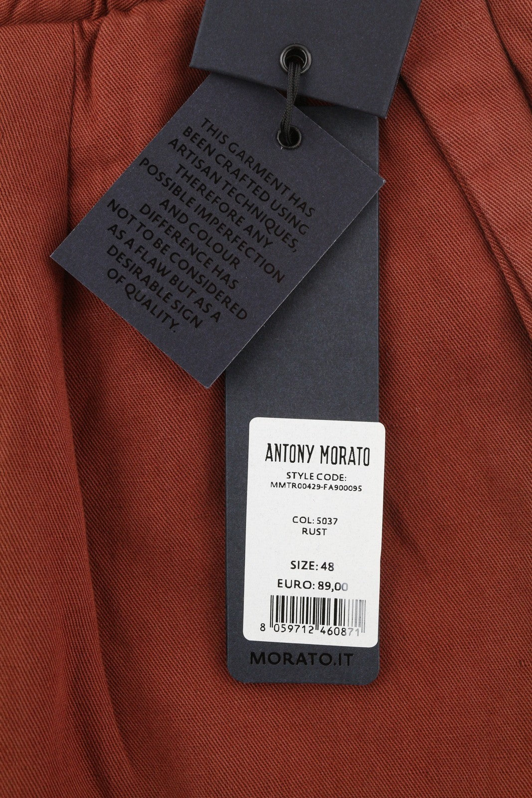 ANTONY MORATO vyriškos kelnės W32 rudos lino mišinio elastingas juosmuo iki kulkšnių 