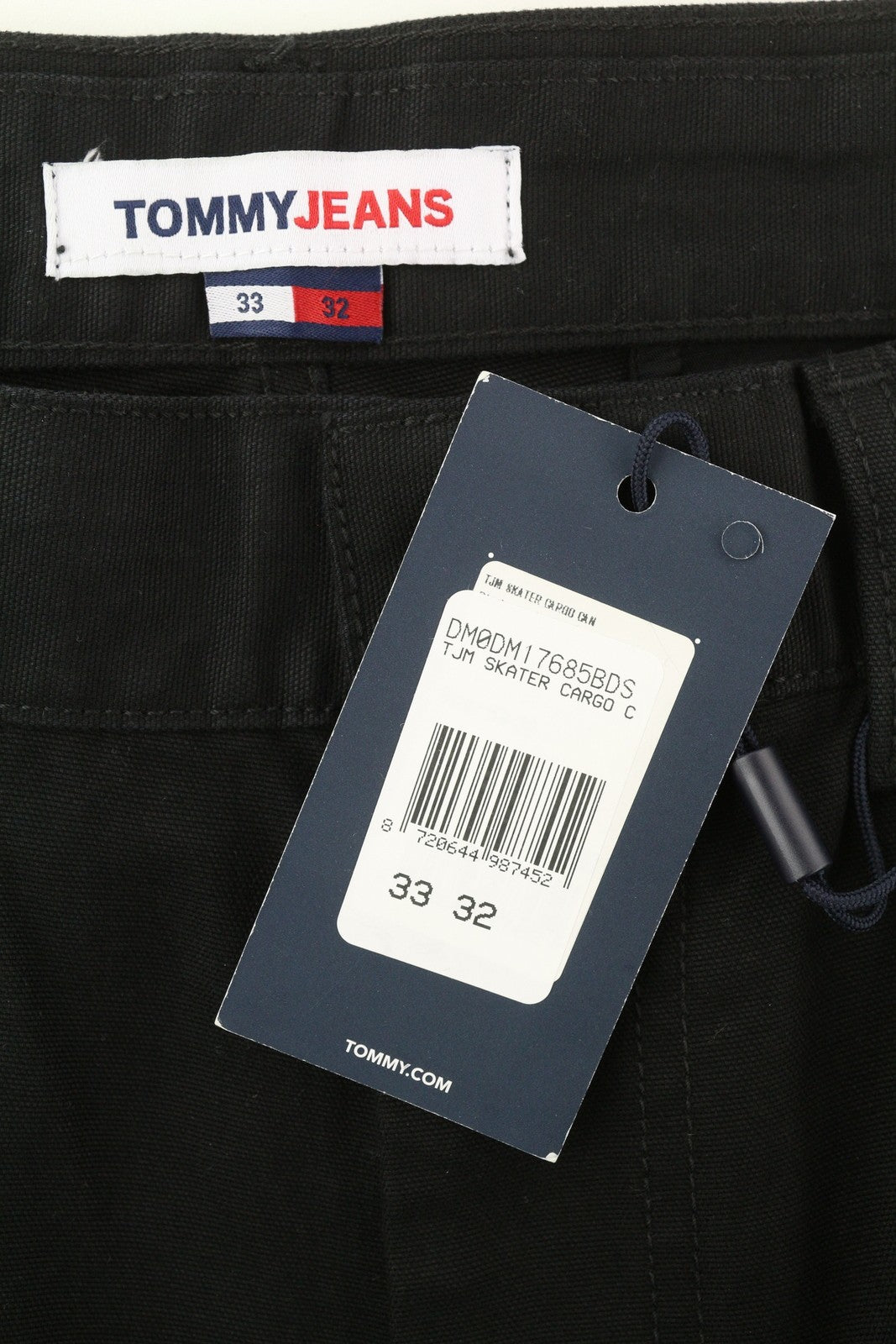 TOMMY HILFIGER Skater Carpenter vyriškos kelnės W33/L32 juodos krovininės, įprastos, RRP 139 € 