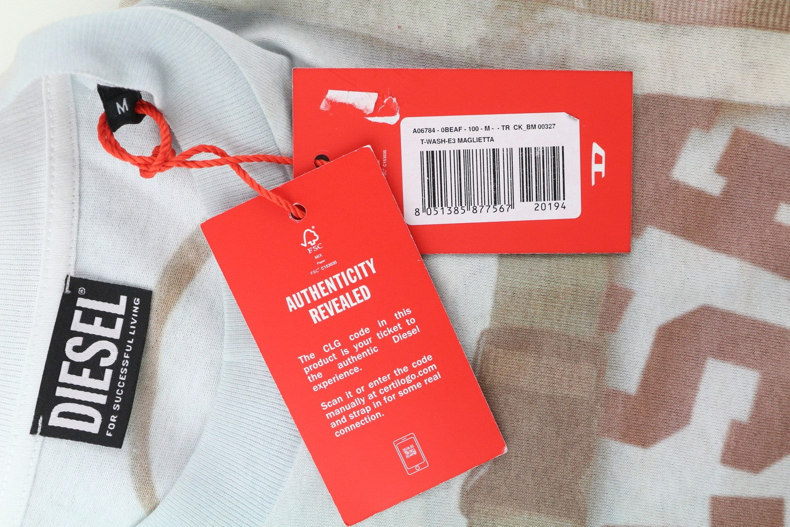 DIESEL T-Wash-E3 vyriški marškinėliai M, balti, trumpomis rankovėmis, apvalia apykakle, trikotažiniai, tamprūs marškinėliai 