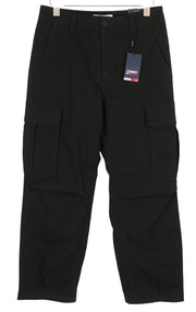 TOMMY HILFIGER Aiden Baggy Cargo vyriškos kelnės W31/L32 juodos, įprastos, RRP 149 €