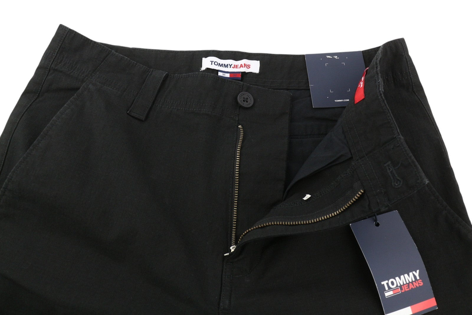 TOMMY HILFIGER Aiden Baggy Cargo vyriškos kelnės W31/L32 juodos, įprastos, RRP 149 €