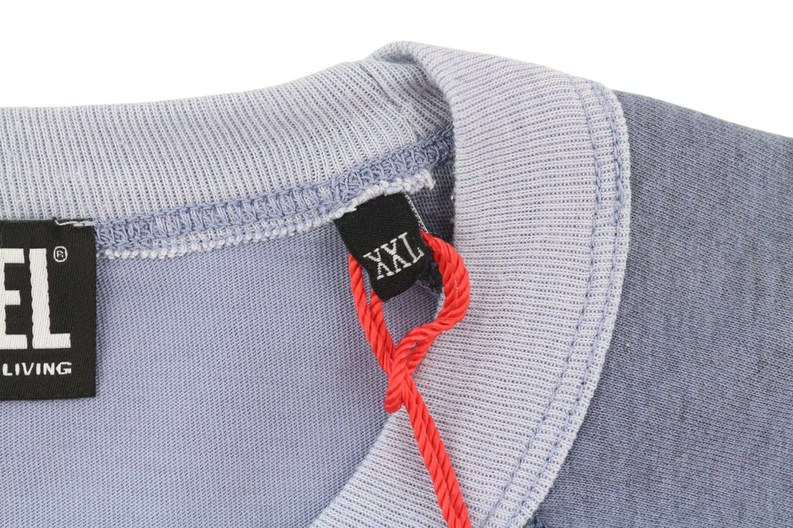 DIESEL T-Juslan-LS vyriški marškinėliai, 2XL, mėlyni, ilgomis rankovėmis, apvalios iškirptės, tamprūs trikotažiniai marškinėliai 