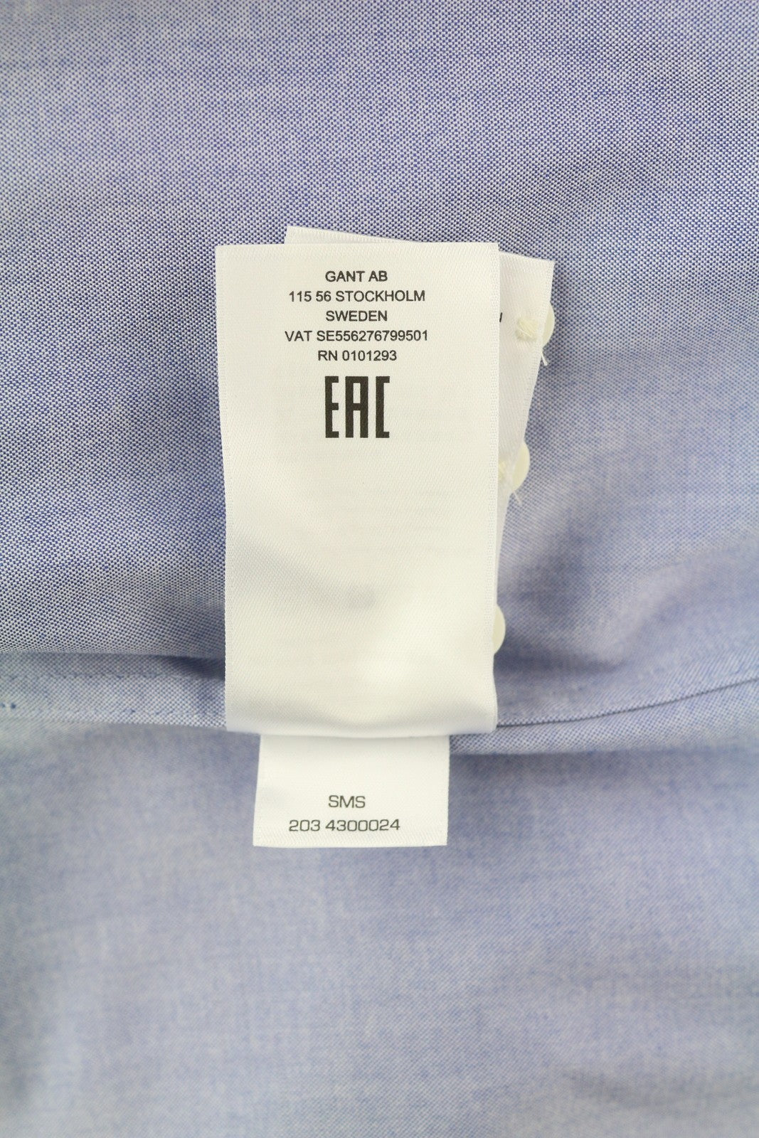 GANT laisvalaikio stiliaus marškinėliai su didele apykakle ir mėlyna spalva, ilgarankoviai, laisvalaikio stiliaus, EU36 