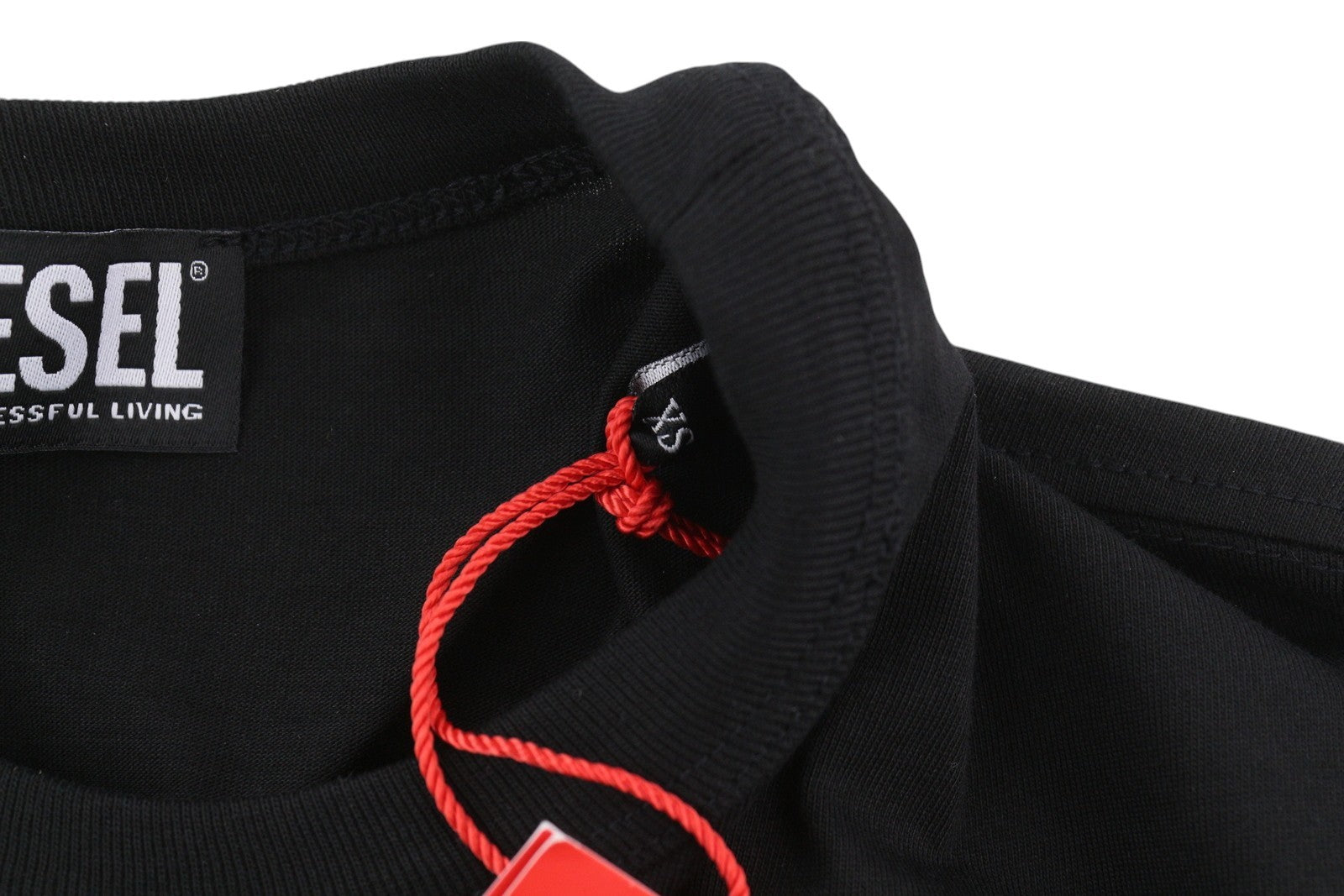 DIESEL T-Just-G4 vyriški marškinėliai XS, juodi, trumpomis rankovėmis, apvalia kaklo iškirpte, tamprūs trikotažiniai marškinėliai 