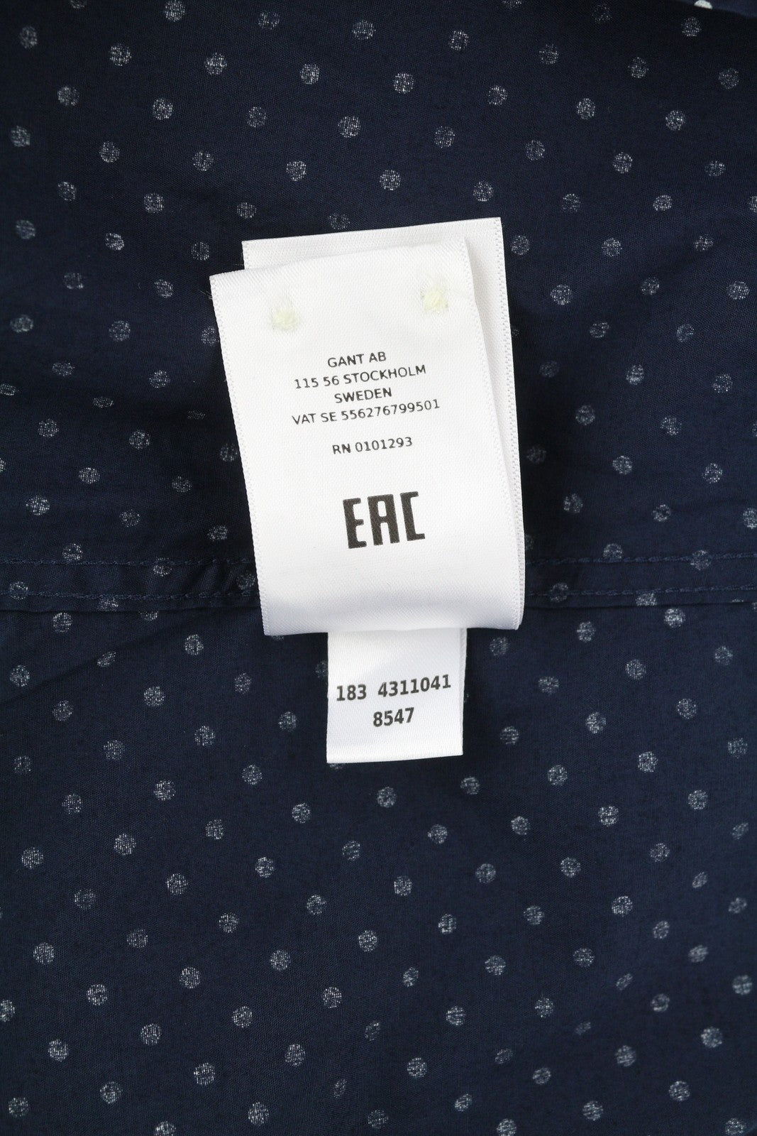 GANT Tamprūs plačiaauočiai marškinėliai su taškeliais, EU34, tamsiai mėlyni, taškuoti, laisvalaikio stiliaus 