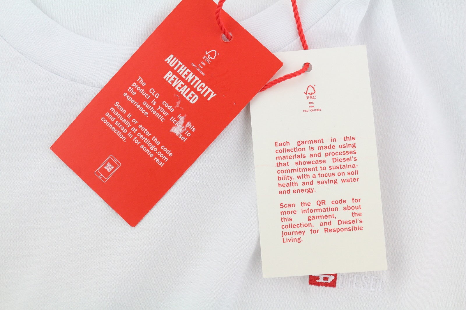 DIESEL T-Diegor-Ls-Microdiv vyriški marškinėliai su baltomis ilgomis rankovėmis, apvalia kaklo iškirpte, trikotažiniai 