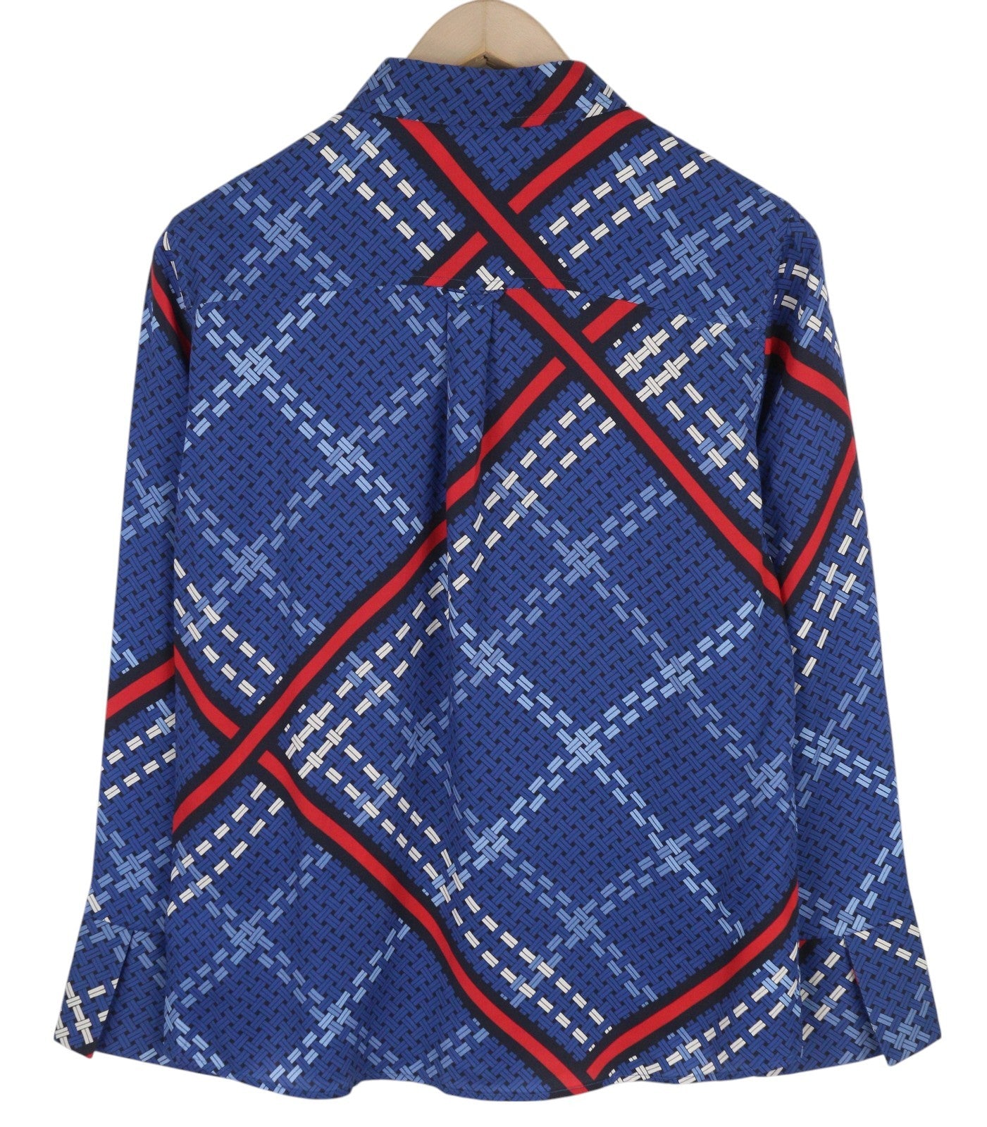 GANT Signature Weave moteriški marškinėliai, EU38, mėlyni, raštuoti, sagomis užsegami, išskleisto atlaso imitacijos marškinėliai 