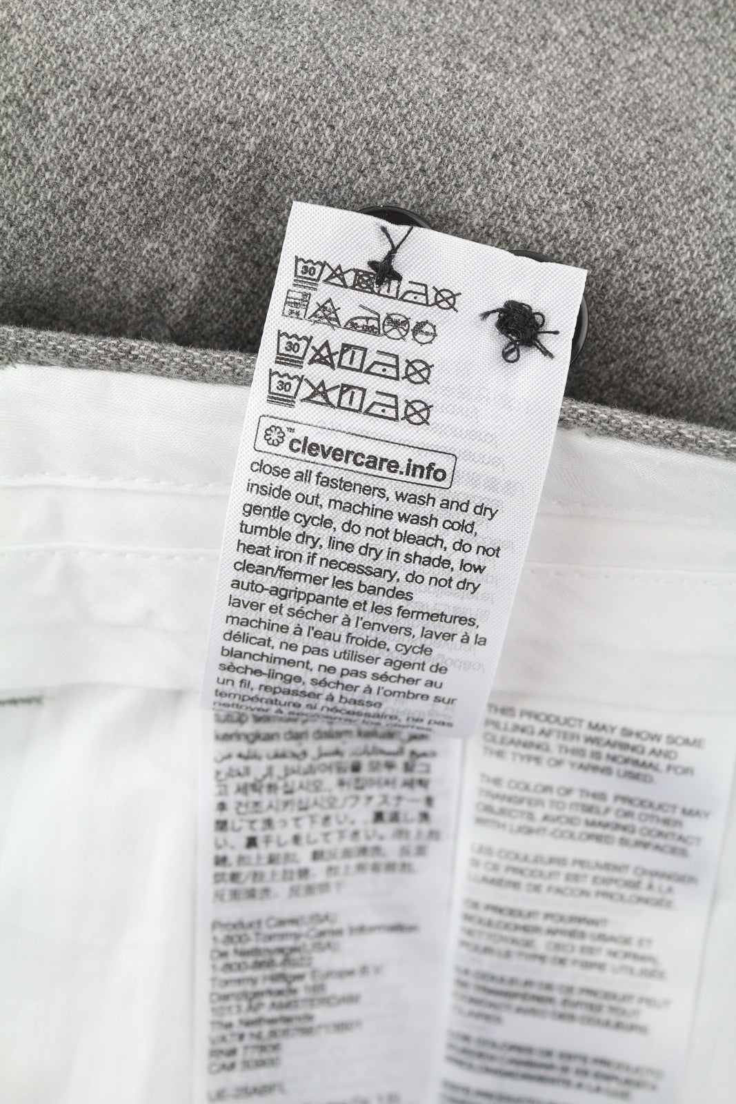 TOMMY HILFIGER „Bleecker Stretch“ vyriškos kelnės W36/L32 melanžo pilkos, plonos, rekomenduojama kaina – 119 € 