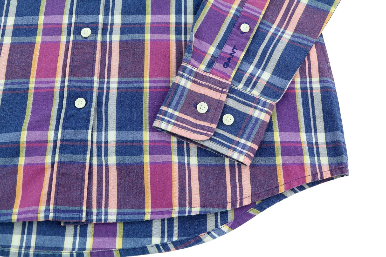 GANT TP Indigo languoti plačiaauliai moteriški marškinėliai EU34 laisvalaikio spalvingi sagomis 