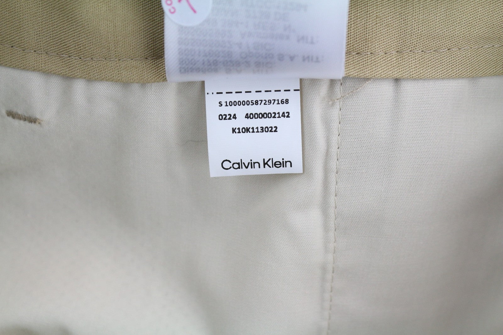 CALVIN KLEIN Piece Dyed Tencel siaurėjančios vyriškos kelnės W31/L32 rudos lino mišinio 
